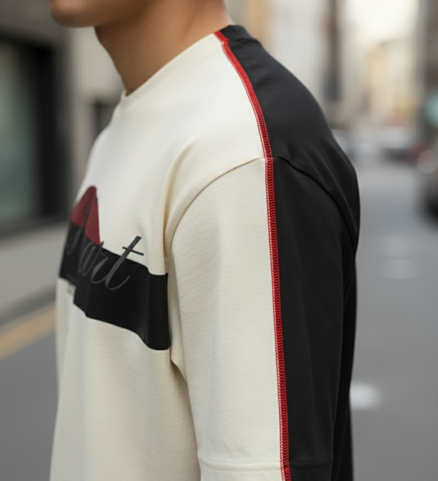 The Convergence, Split Seam Embroidered Tee