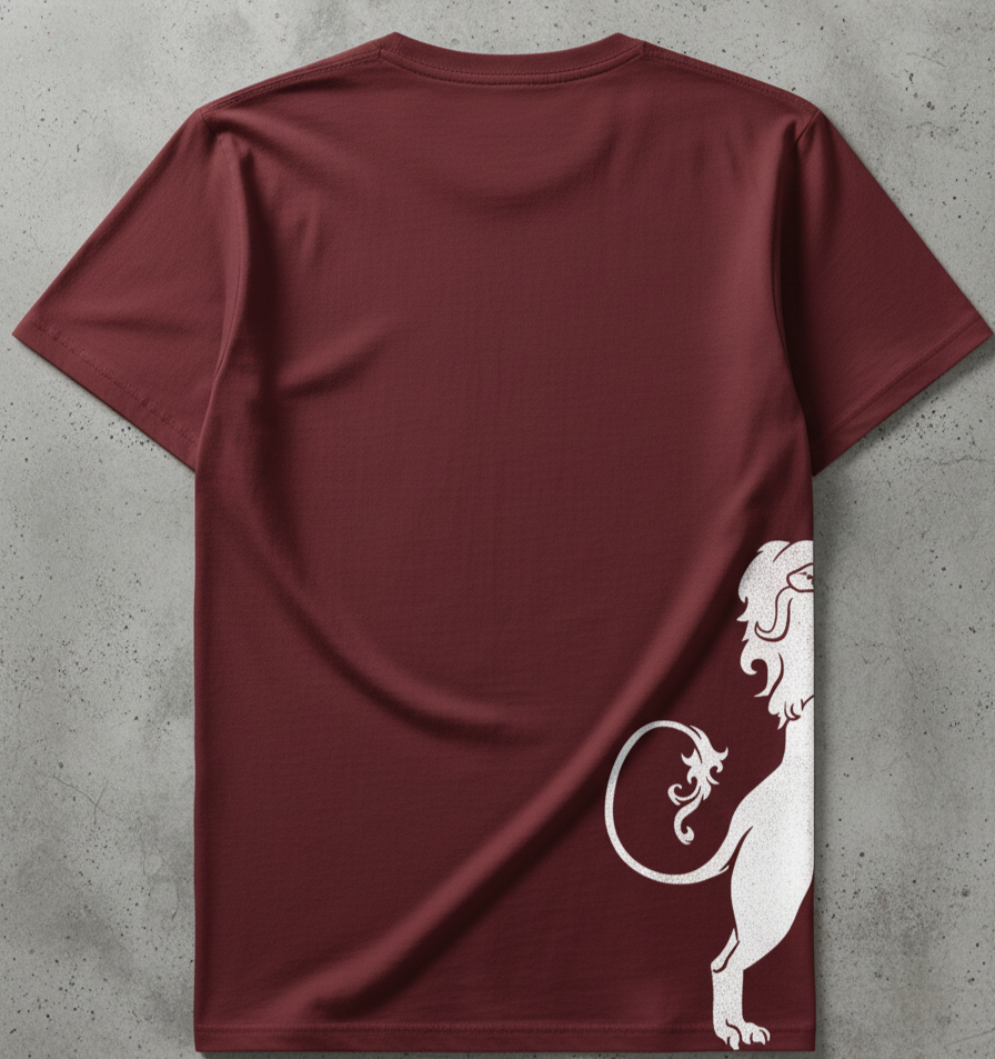 The Lion Heart, Plastisol Printed Heavy Weight Cotton Tee