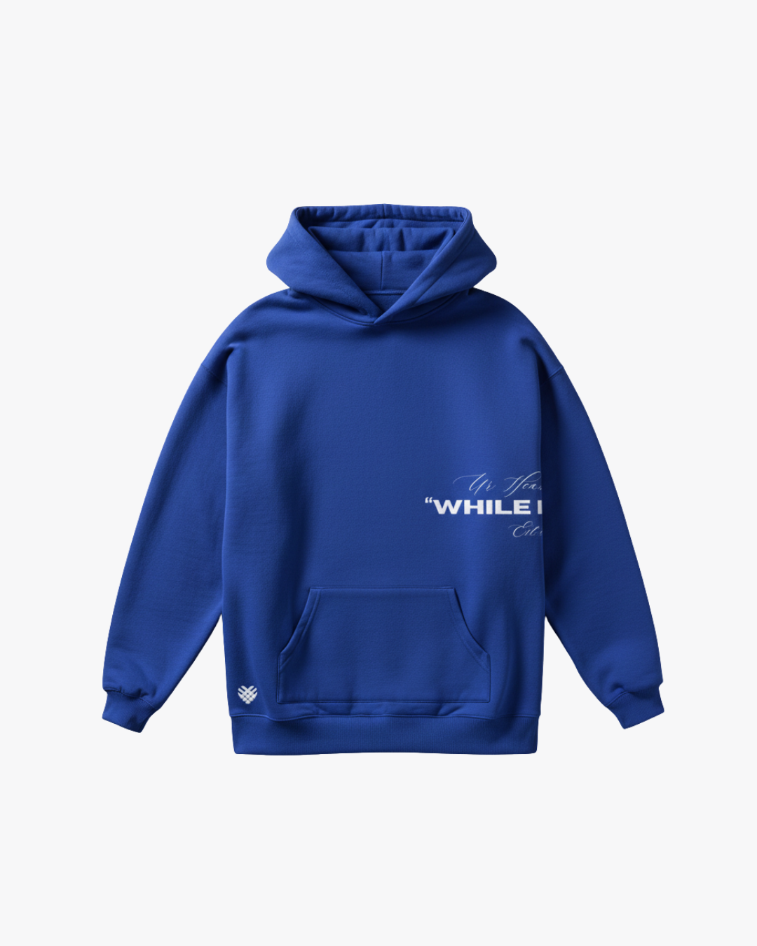 The "While I'm Here" Heavyweight pullover hoodie (Ocean)