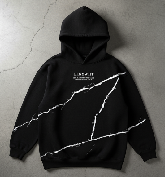 The Marble, distressed cotton patched heavyweight hoodie.