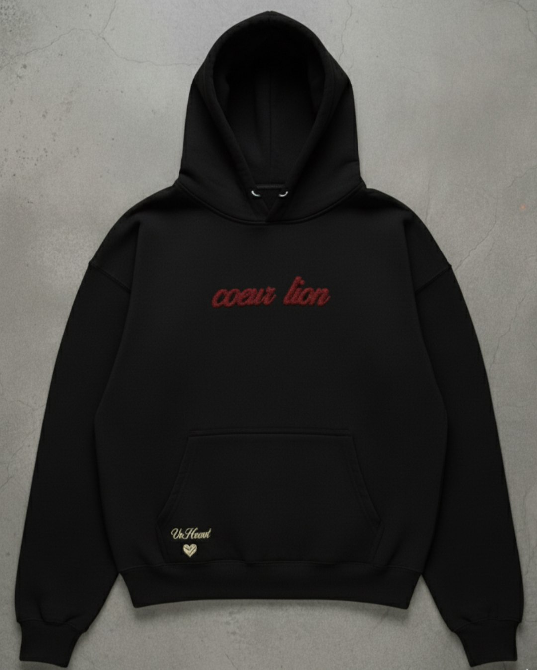 The Lion Heart - Embroidered Heavy Weight Cotton Hoodie