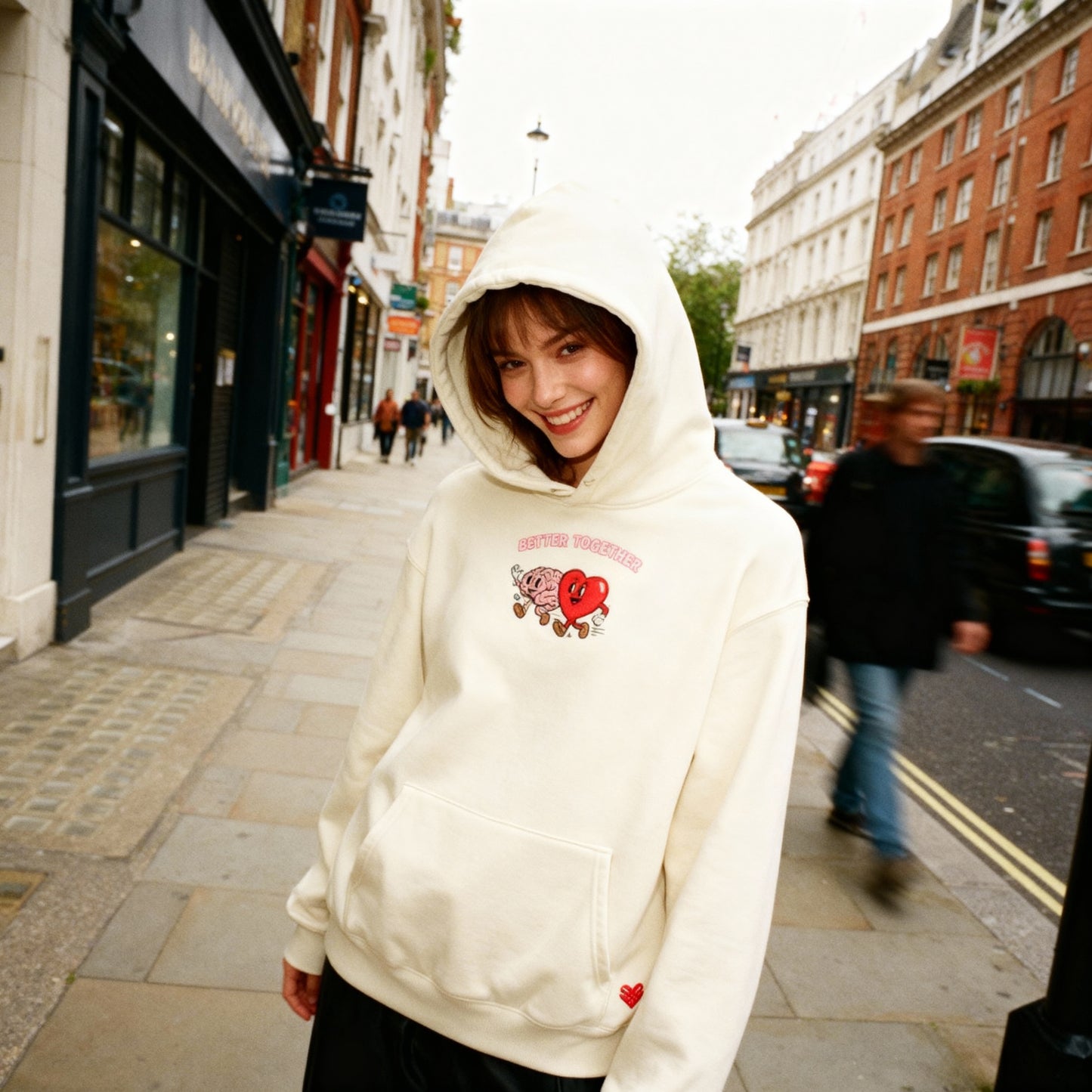 The Heart and Mind, Embroidered Heavy Weight Cotton Hoodie